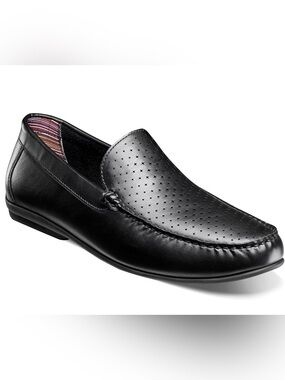 Stacy Adams Black Perforated Slip-On Loafers Size 13